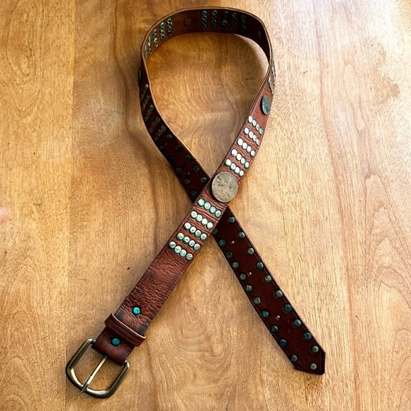 Timbuktu | Vintage Distressed Leather Coin Belt - Picture 1 of 10
